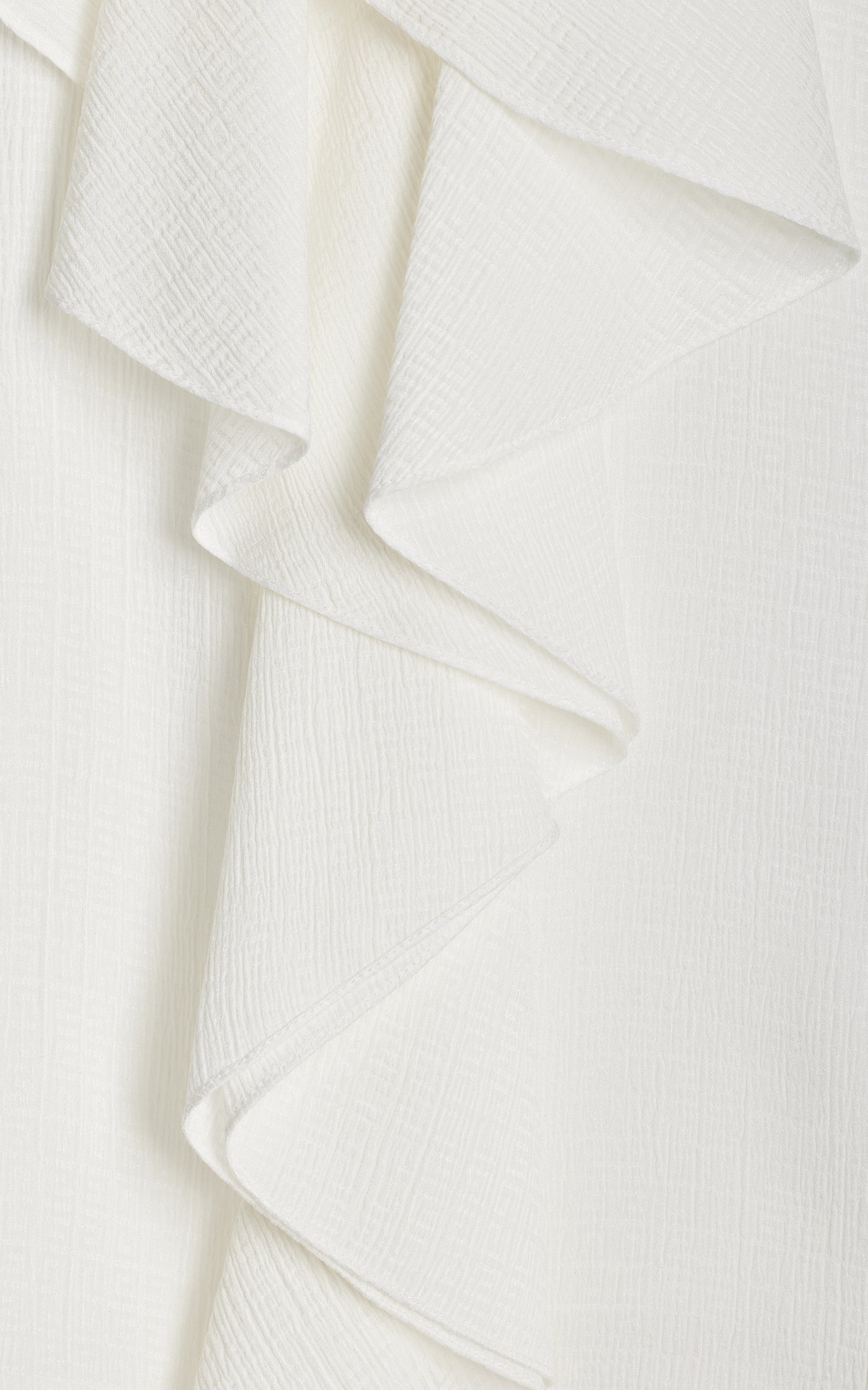Ruffled Silk-Jacqurd Top
