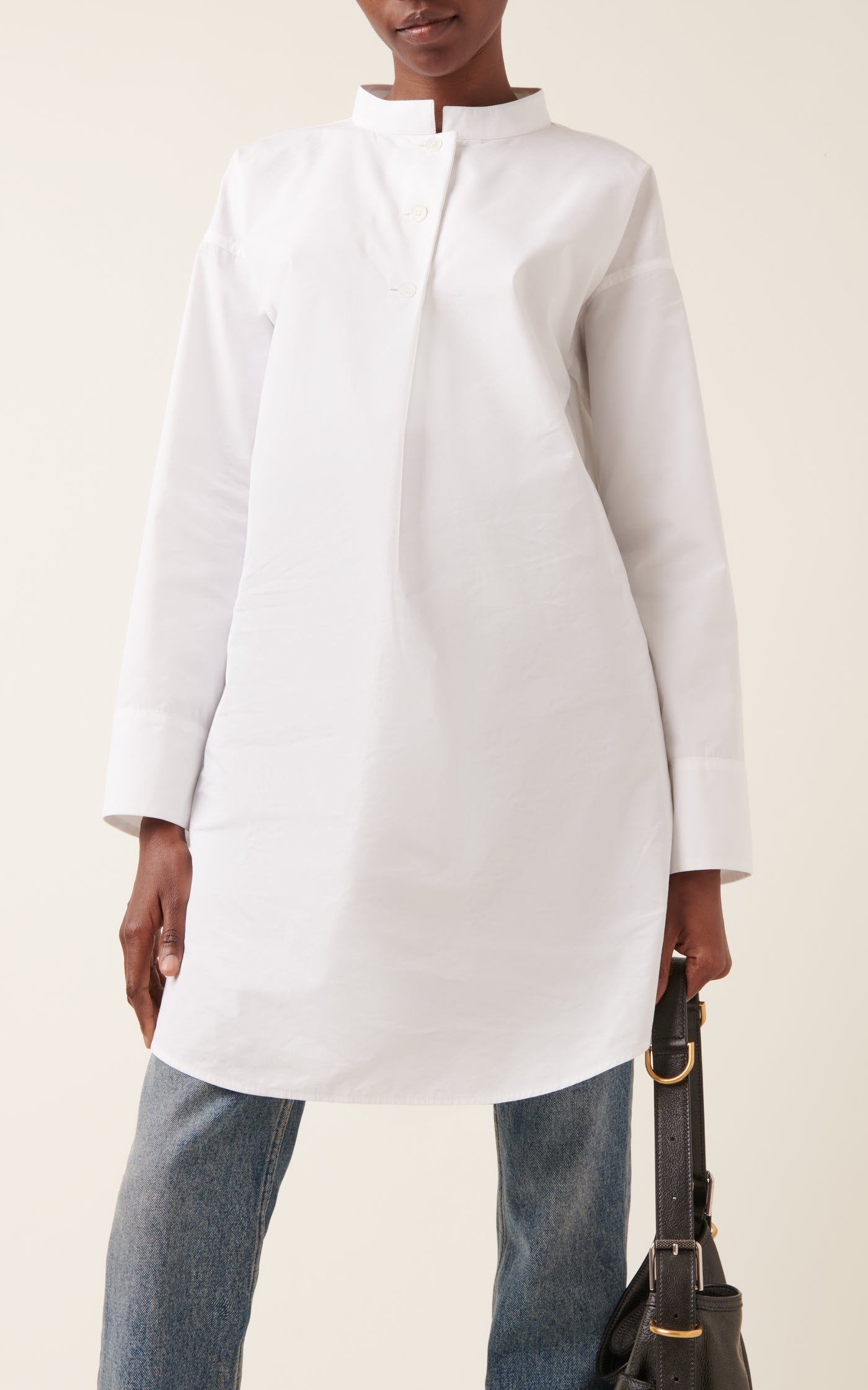 Cotton-Silk Mini Shirt Dress