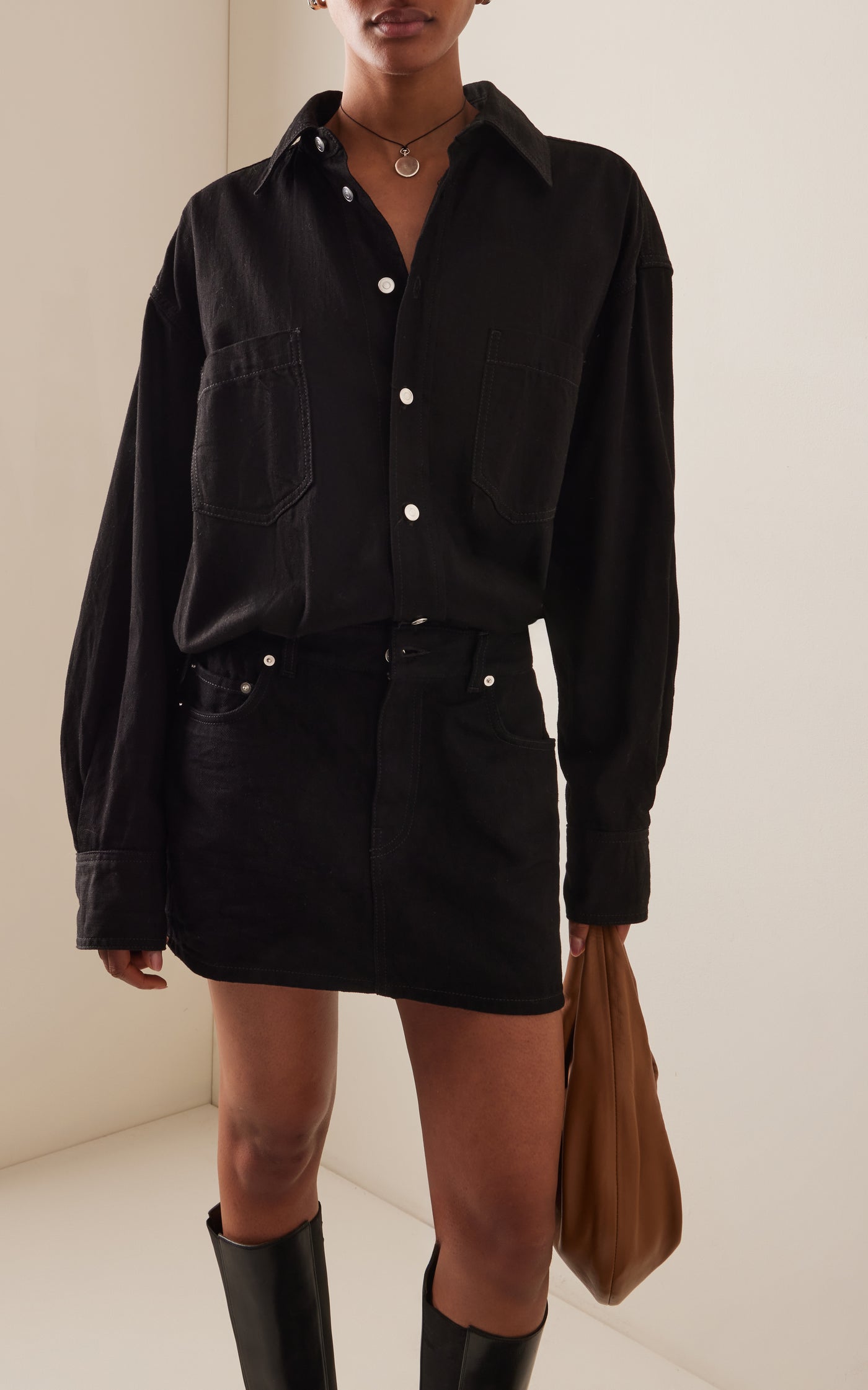 Tatum Denim Shirt-Skirt Combo Mini Dress