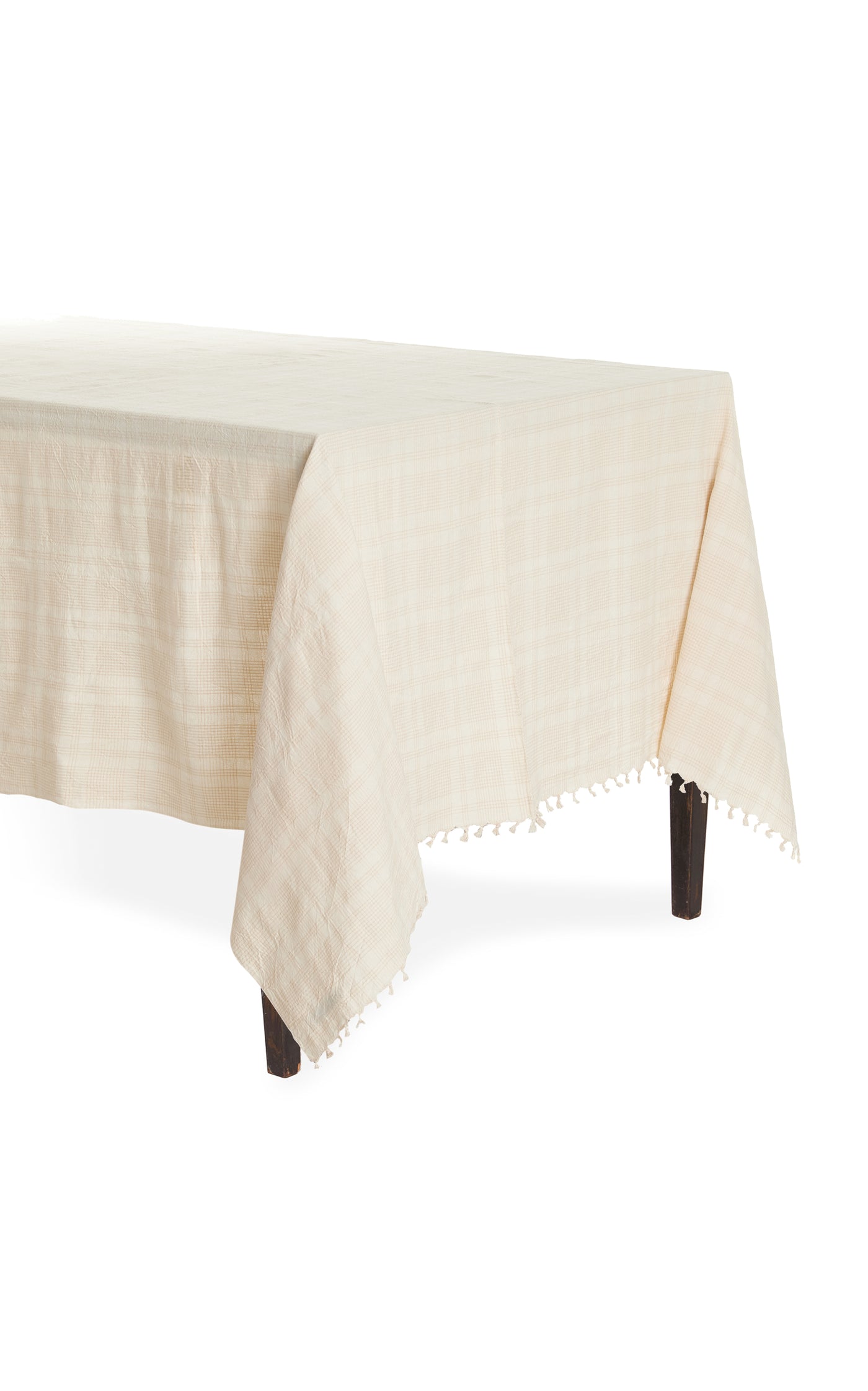 Large Marianne Cotton-Plaid Tablecloth