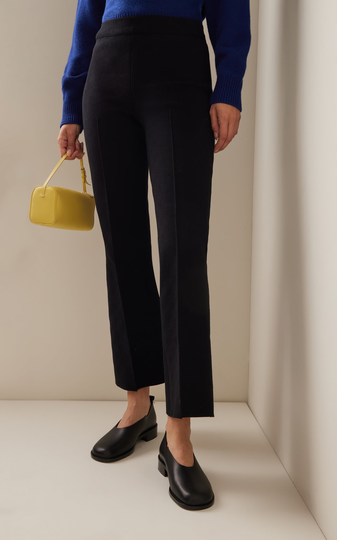 Kick Flared Stretch-Cotton Knit Pants