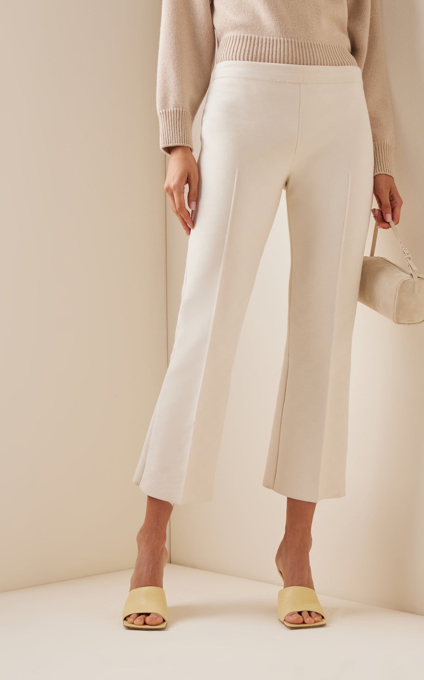 Kick Flared Stretch-Cotton Knit Pants