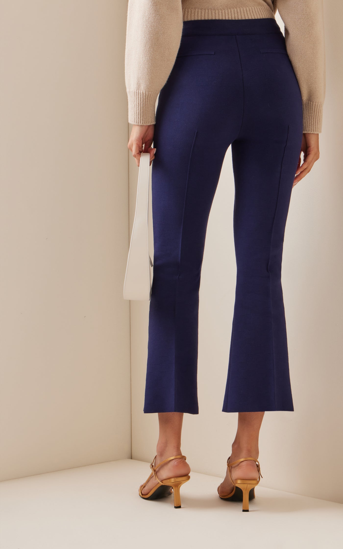 Kick Flared Stretch-Cotton Knit Pants
