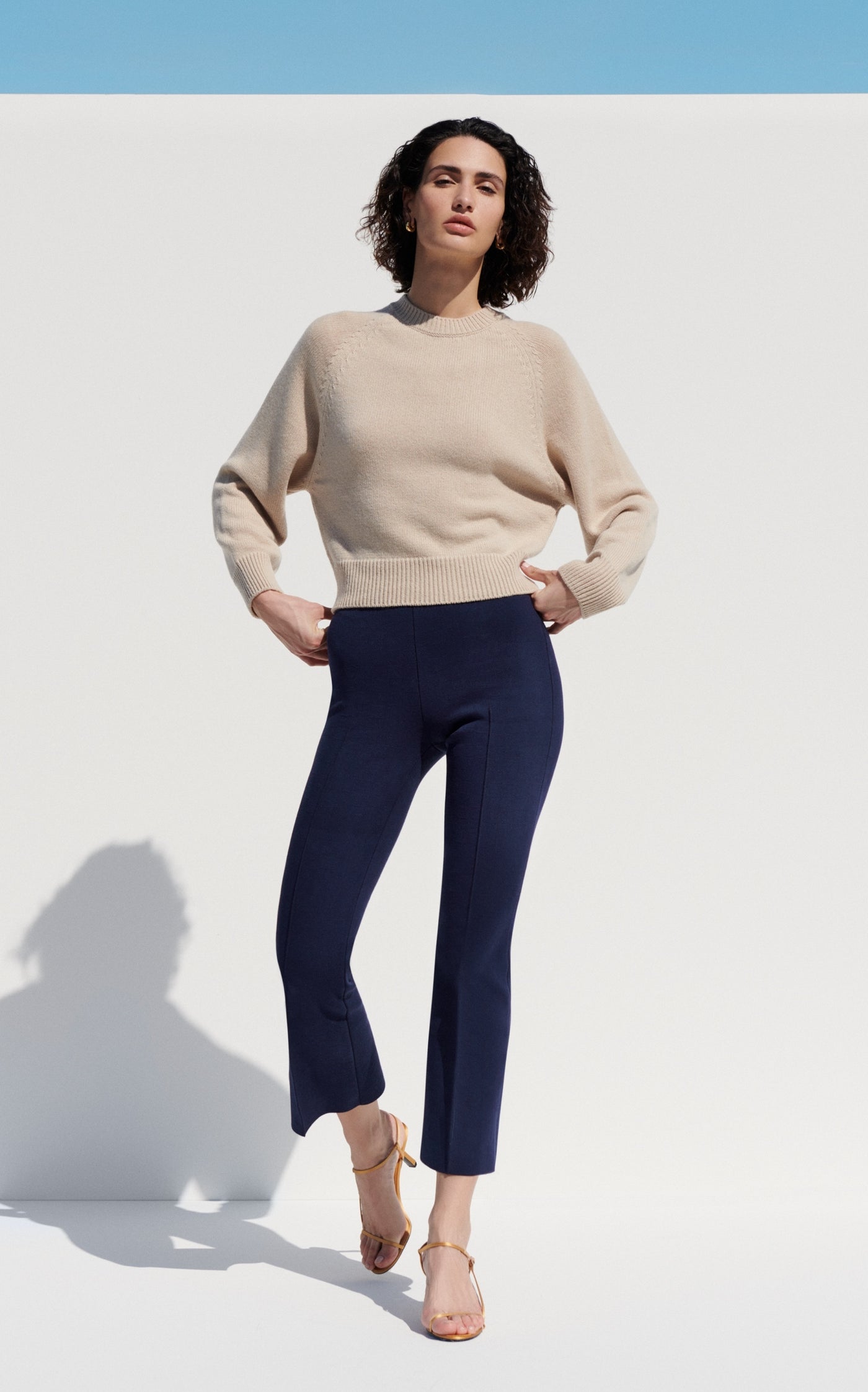 Kick Flared Stretch-Cotton Knit Pants