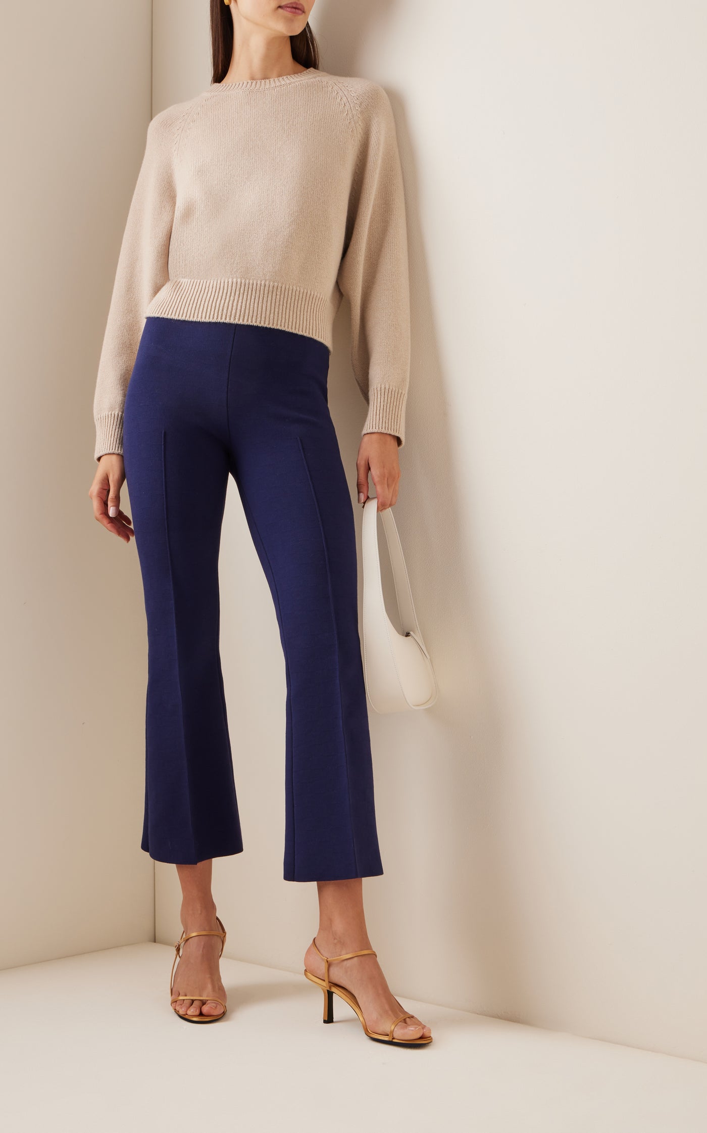 Kick Flared Stretch-Cotton Knit Pants