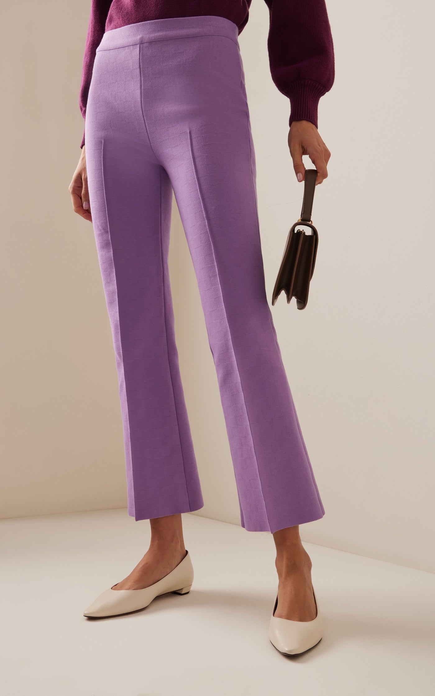 Exclusive Kick Flared Stretch-Cotton Knit Pants