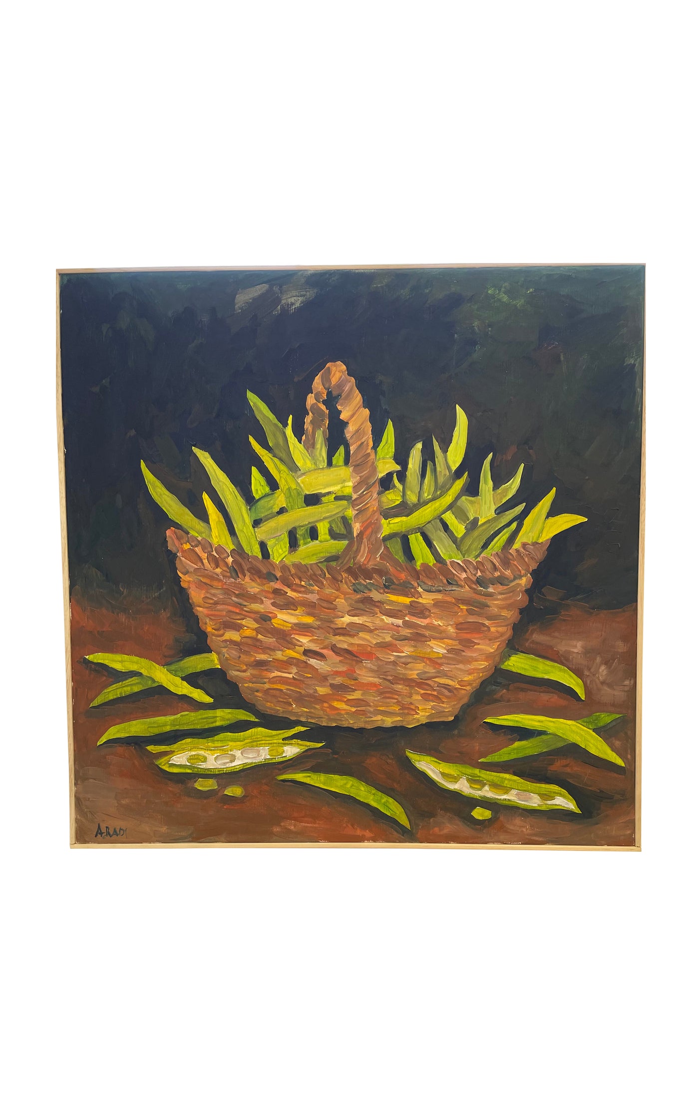 Cesto di Fagioli II (Bowl of Beans II) Oil Painting