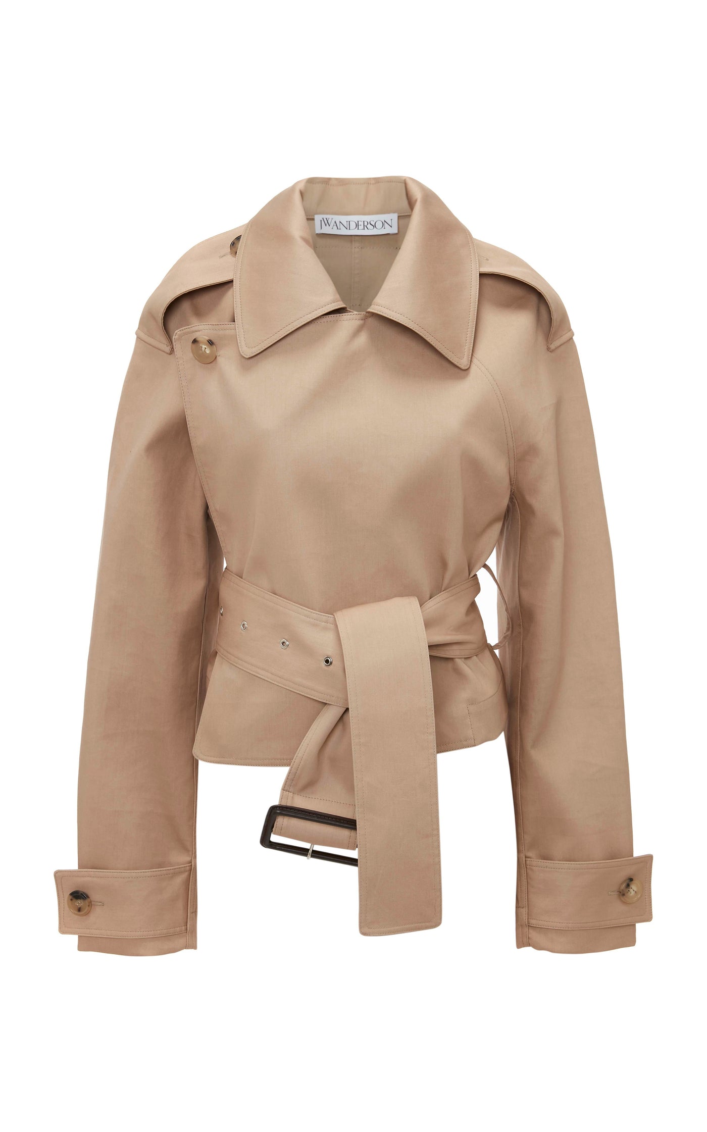 Cropped Cotton Trench Jacket