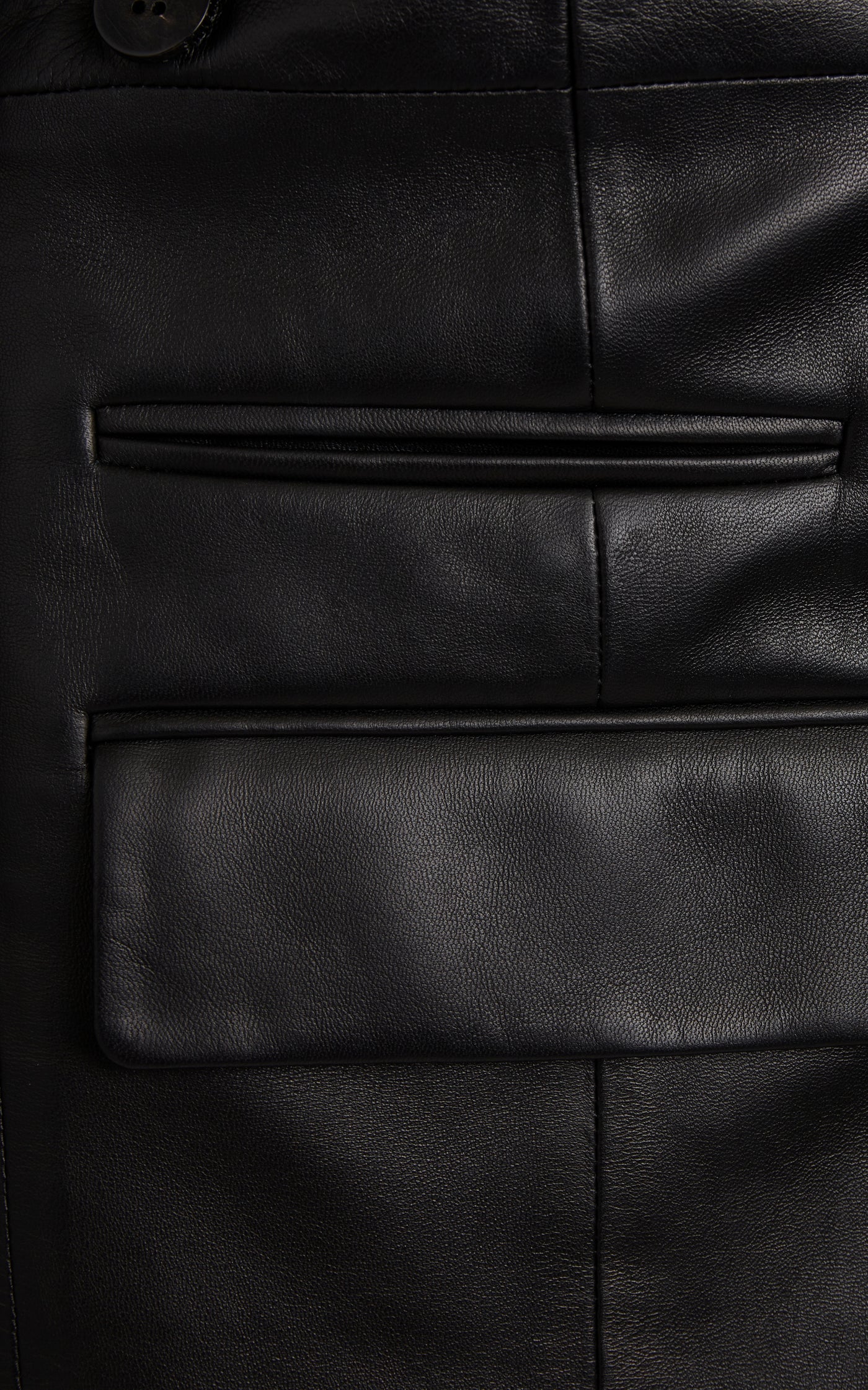 Double-Breasted Leather Blazer