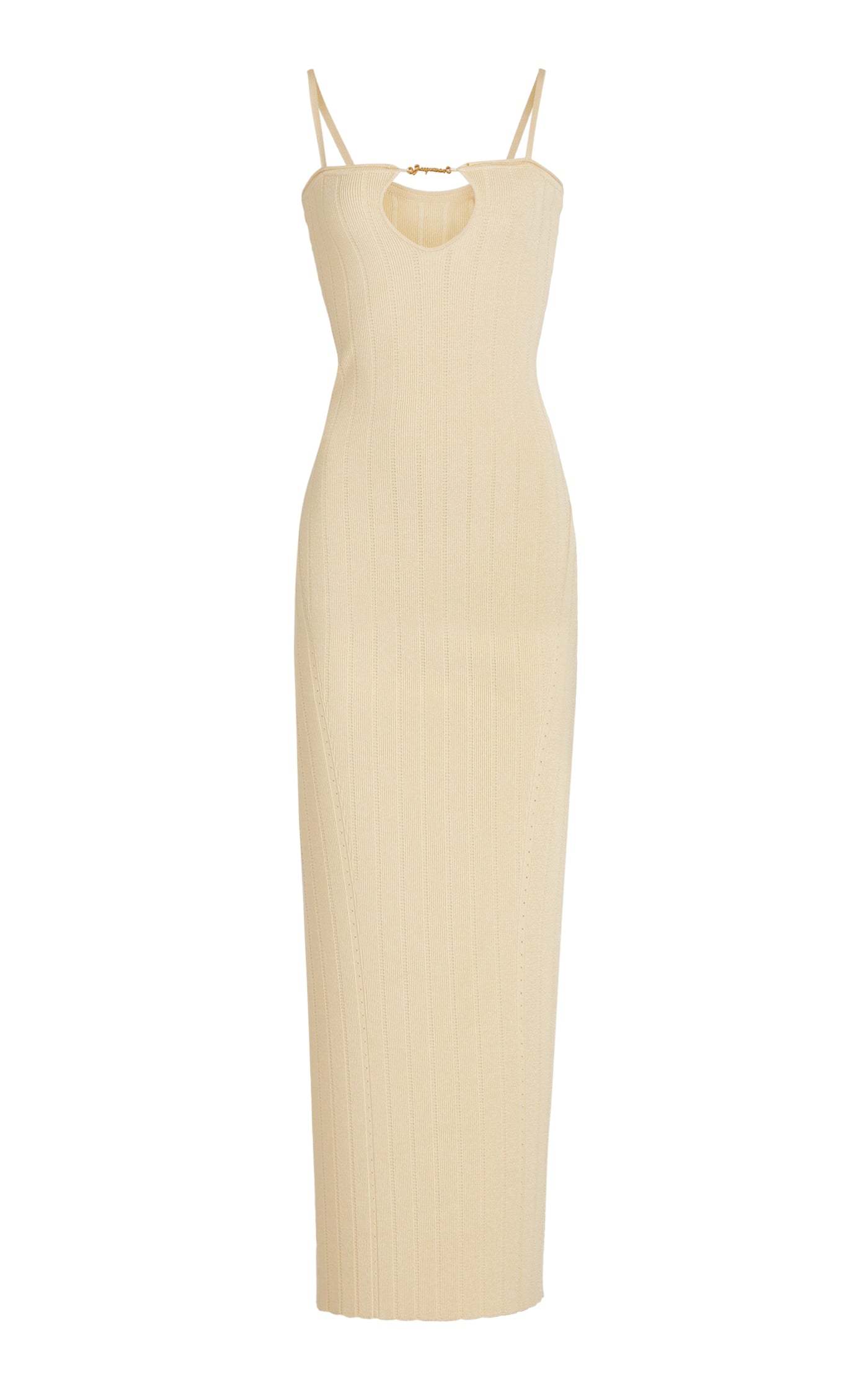 Sierra Charm-Detailed Ribbed-Knit Midi Dress