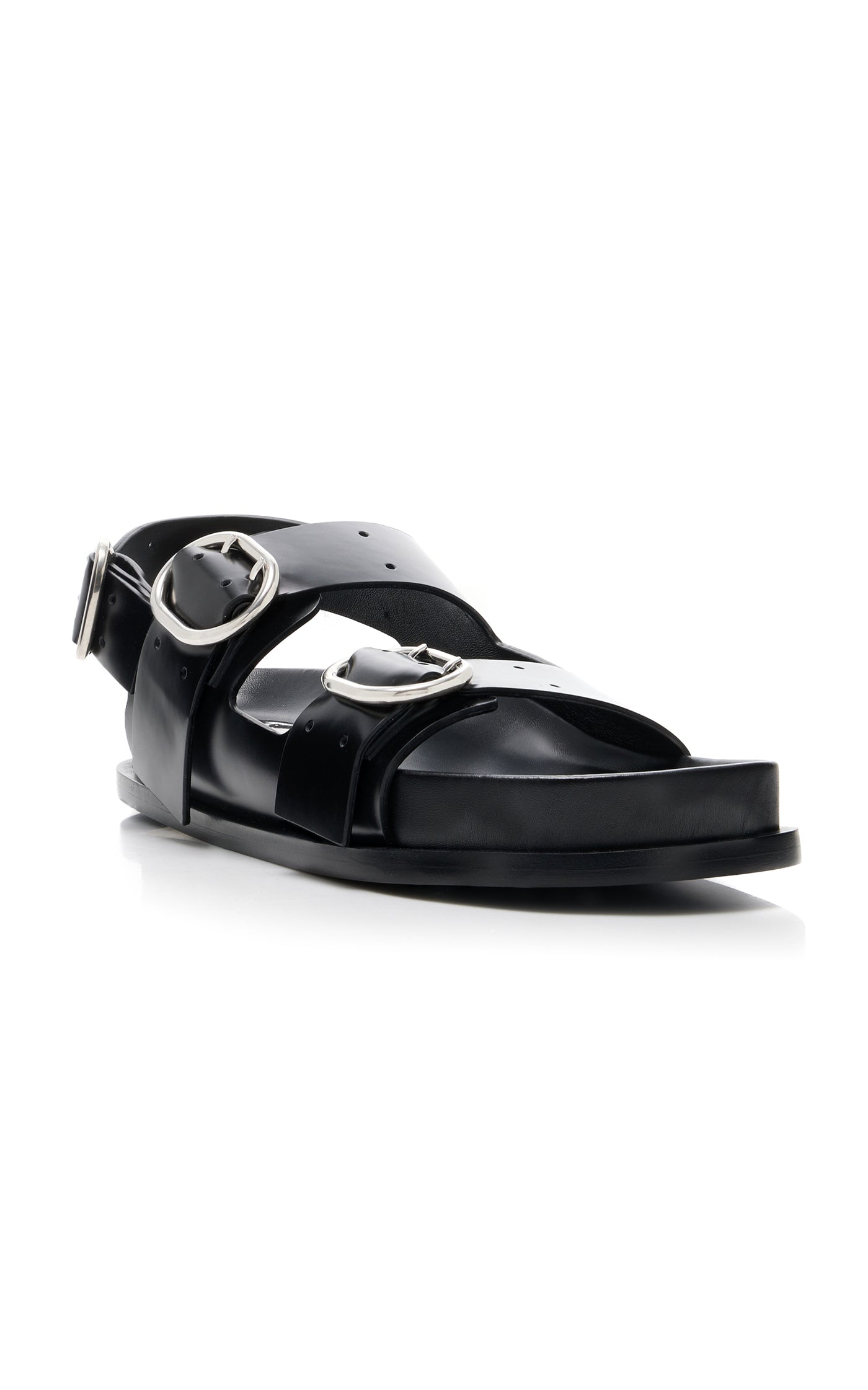 Buckle-Detailed Leather Sandals