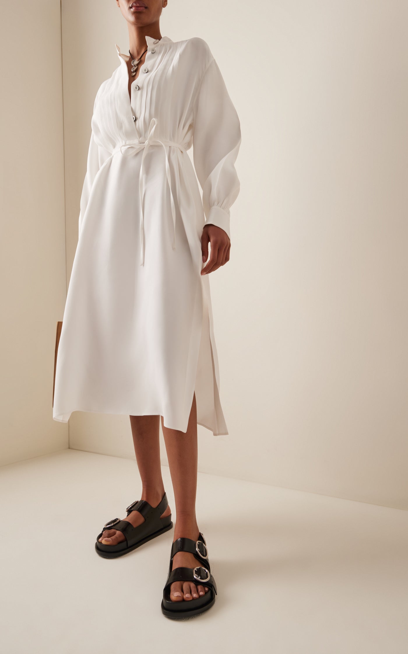 Buckle-Detailed Leather Sandals