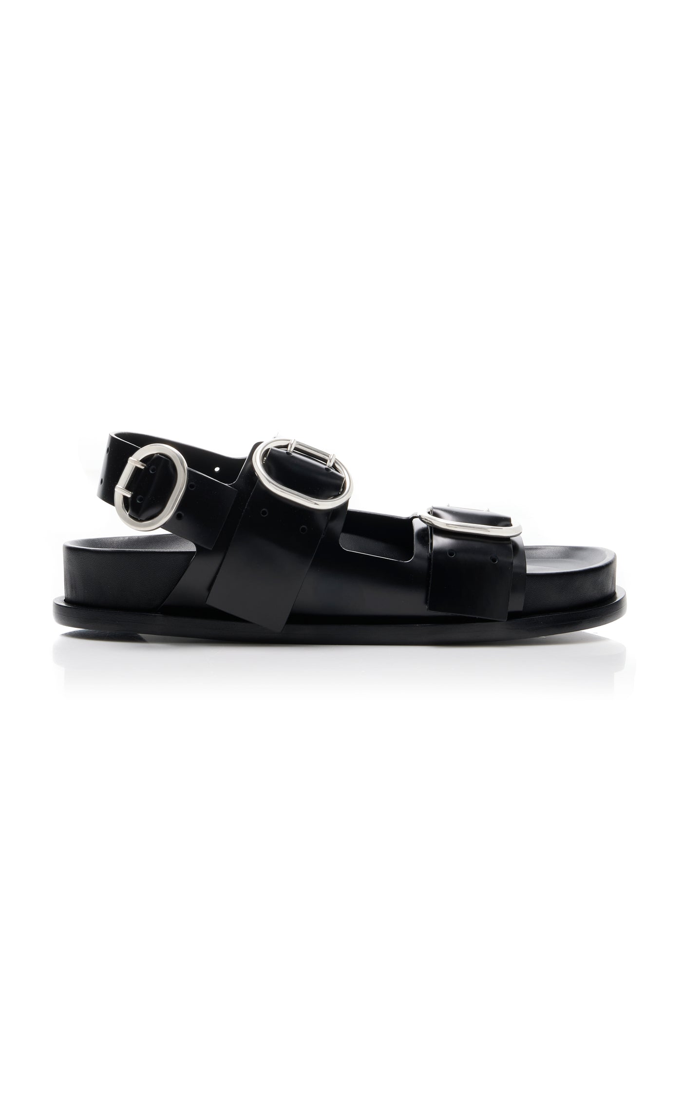 Buckle-Detailed Leather Sandals