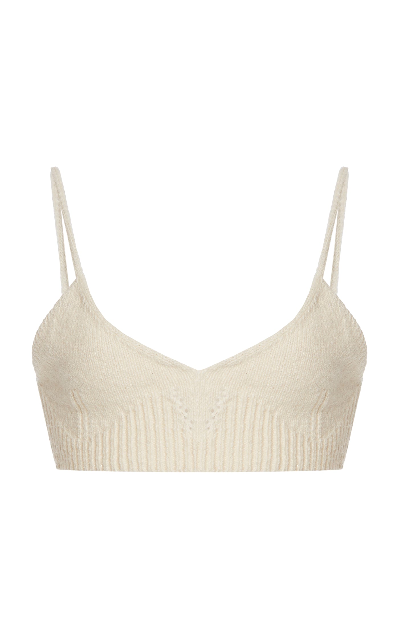 Ribbed Knit Cotton-Wool Bralette