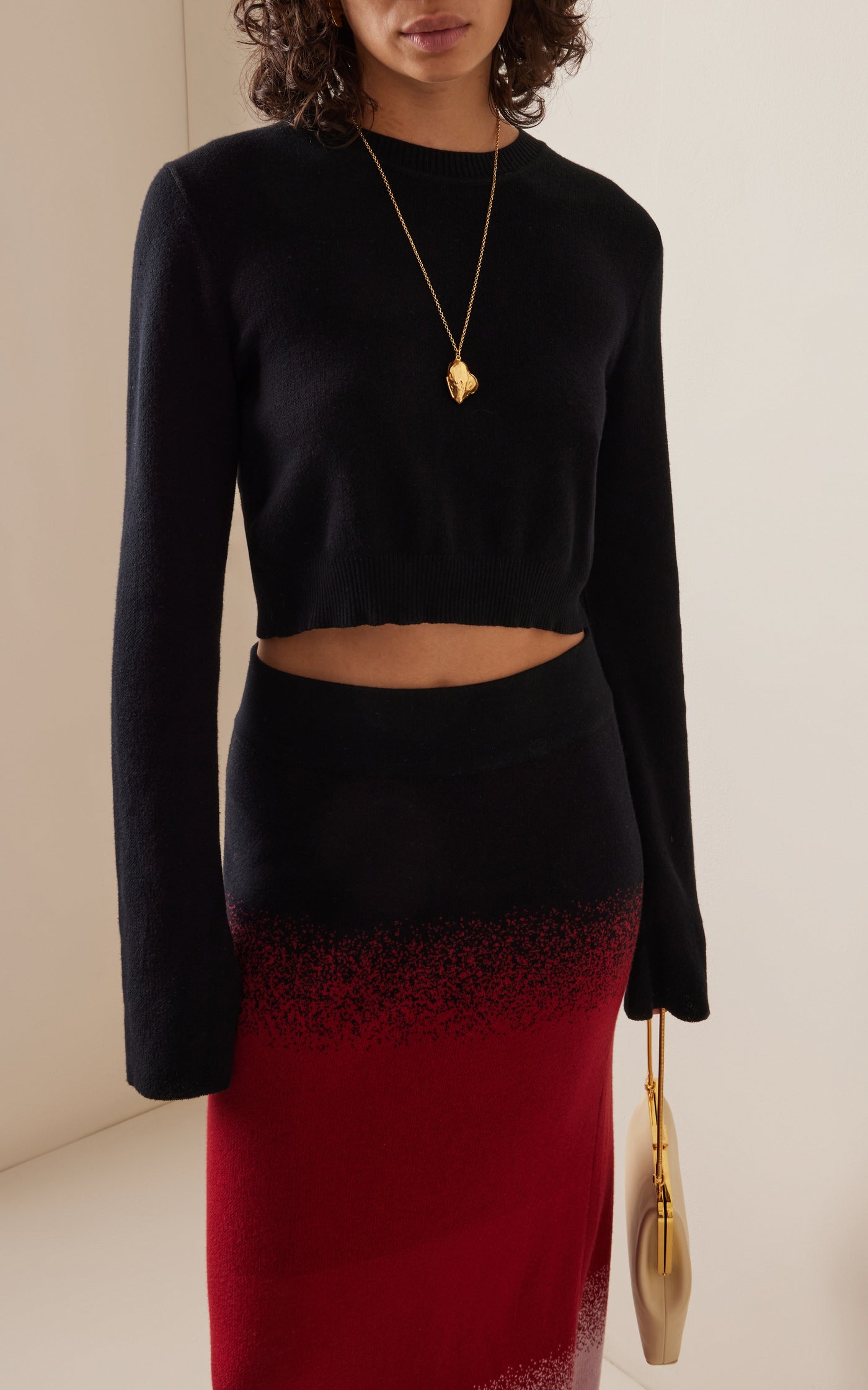 Flare Sleeve Cotton Crop Top