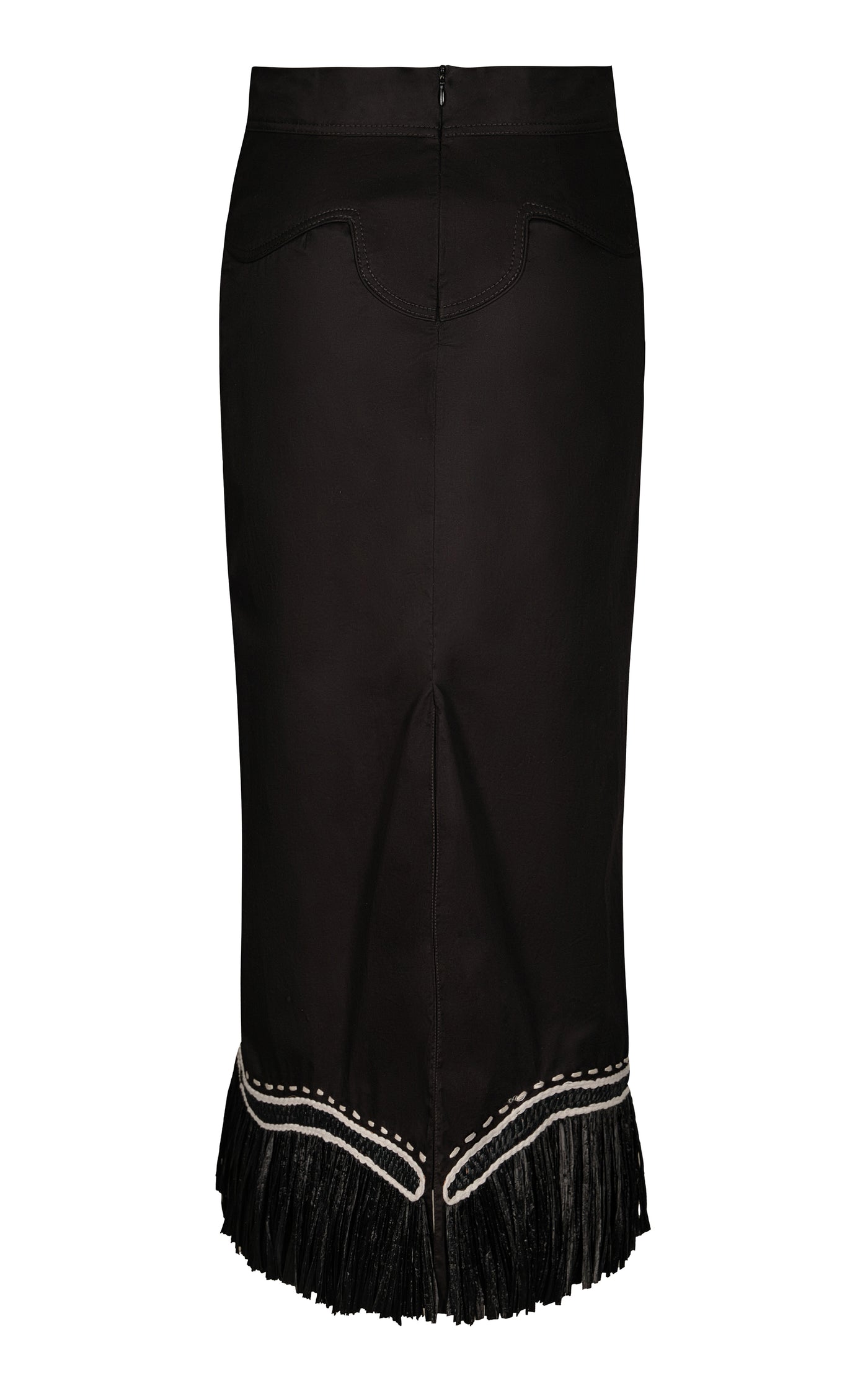 El Viejo Oeste Embroidered Cotton Midi Skirt
