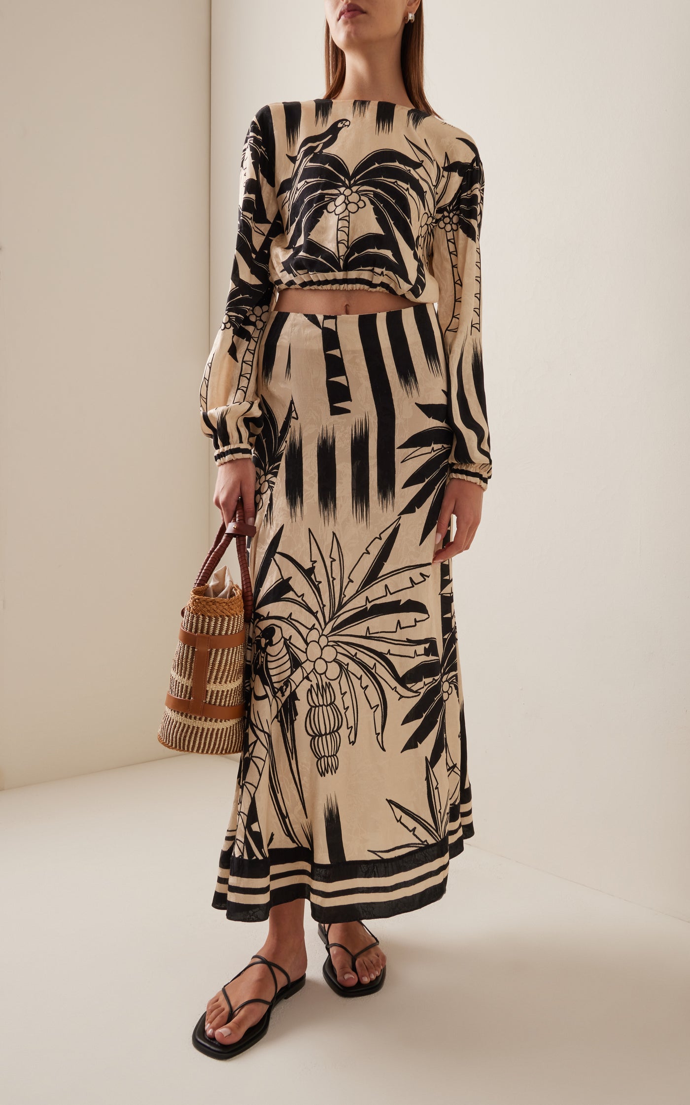 Dusty Trail Jacquard Midi Skirt