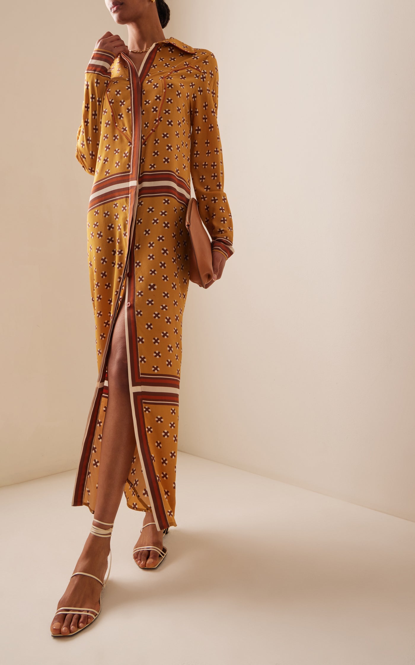 Low Tempo Silk Midi Shirt Dress