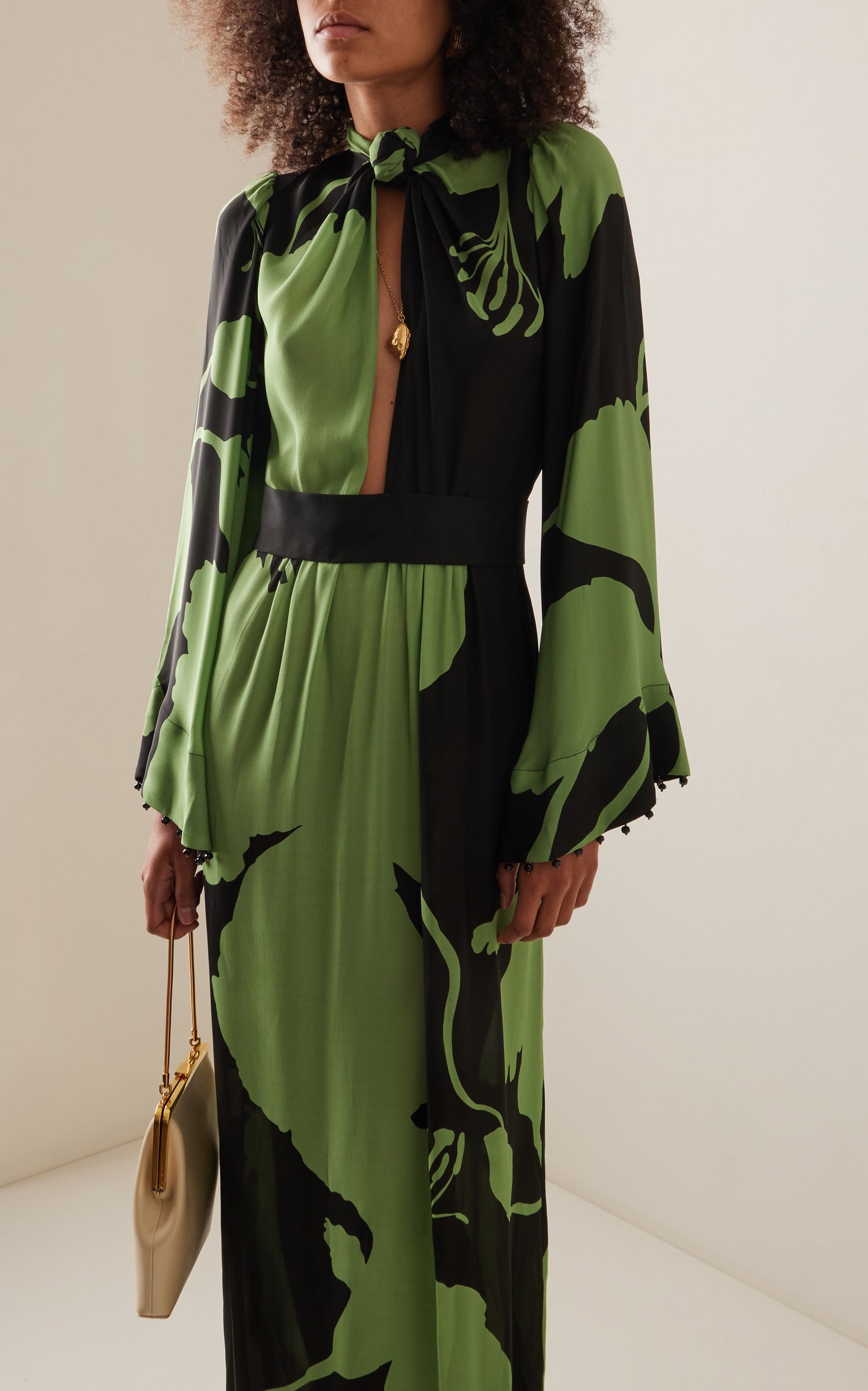 Earthy Elegance Silk Maxi Dress