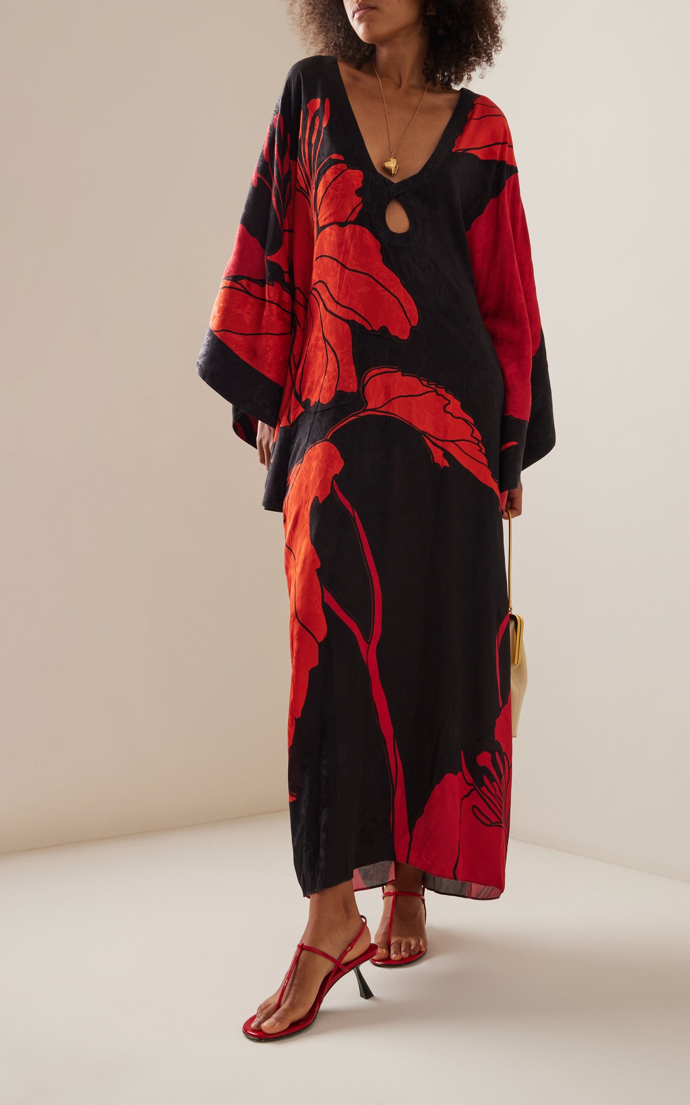 River Classing Satin Jacquard Maxi Dress