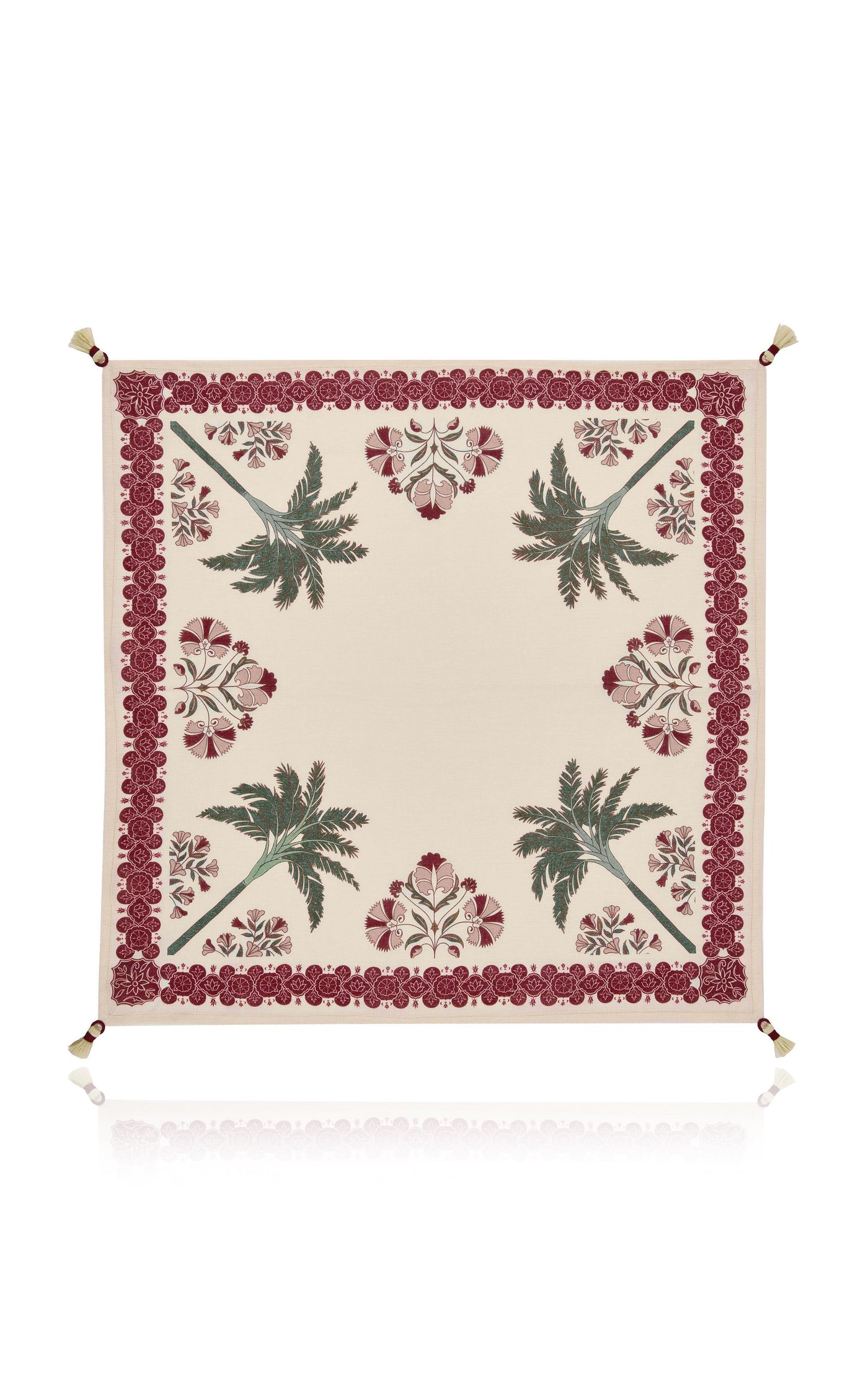 Set-of-Four Suzani Amazonico Tasseled Linen-Blend Napkins