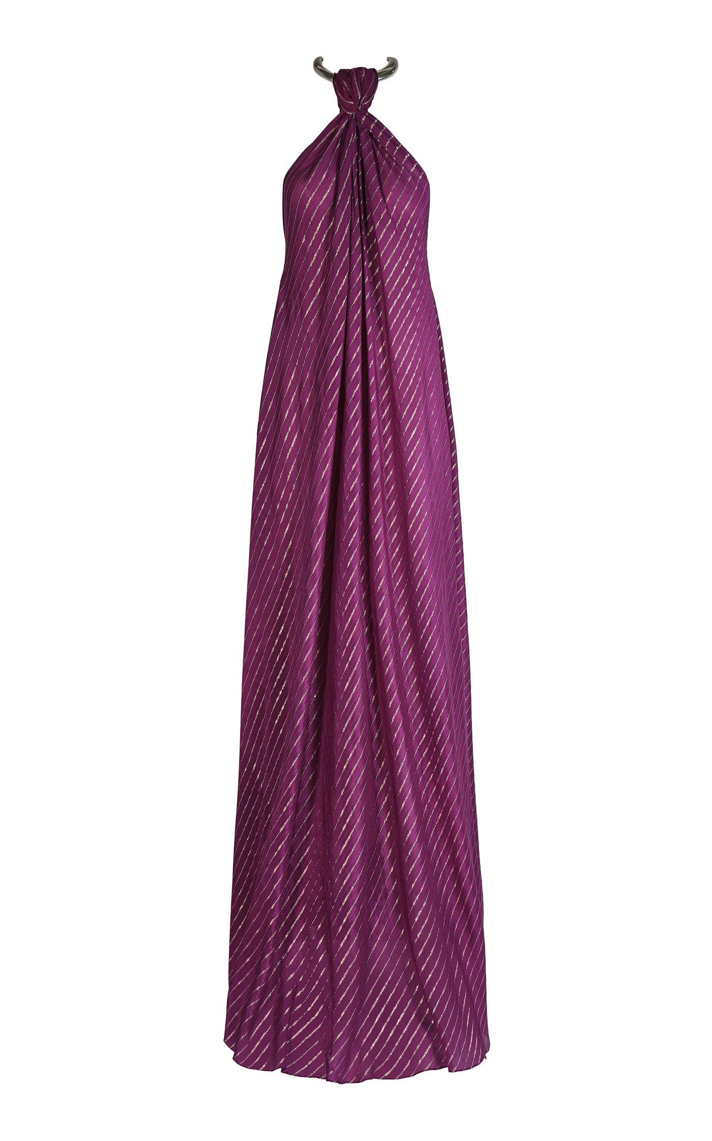 Majestic Power Metallic Silk Maxi Dress