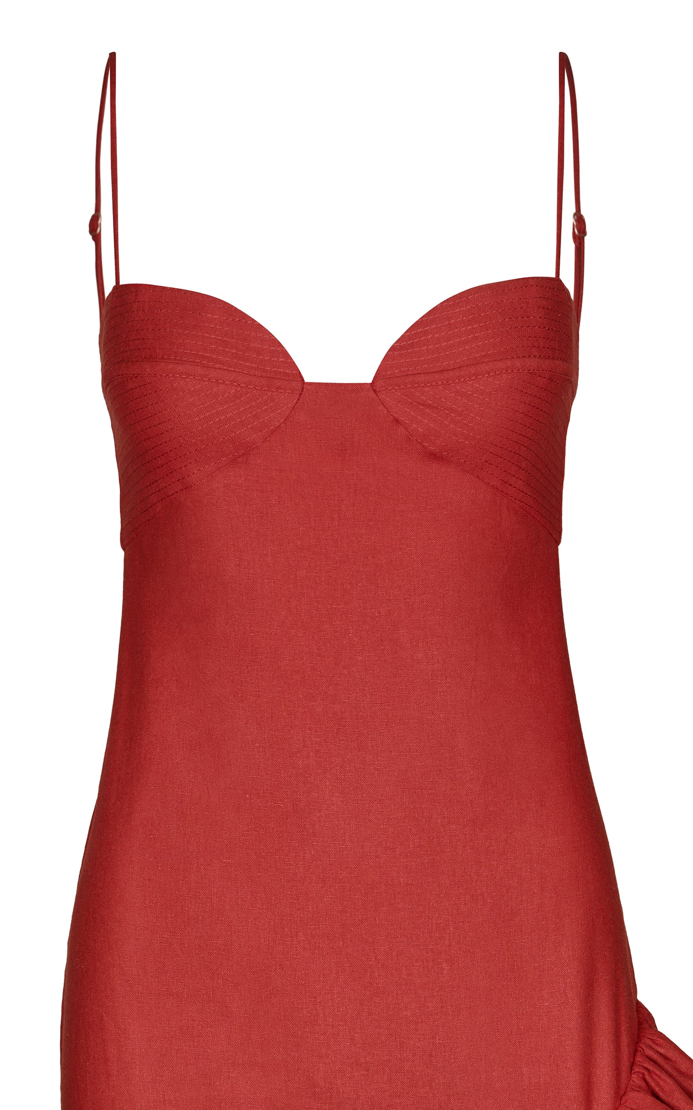 Acércate Más Ruffled Linen-Blend Midi Dress