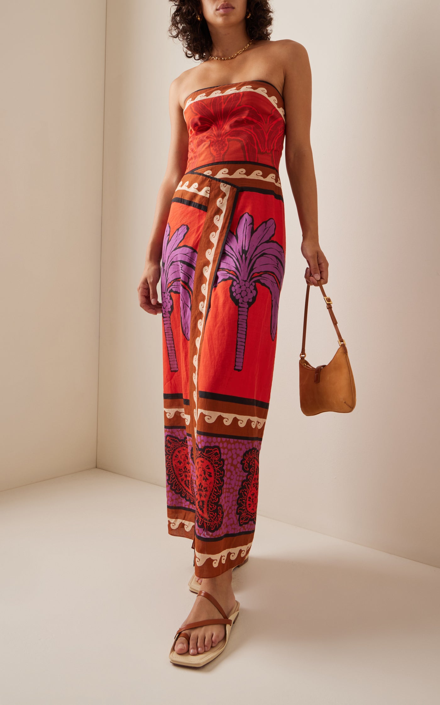 East Africa Heart Strapless Cotton Maxi Dress