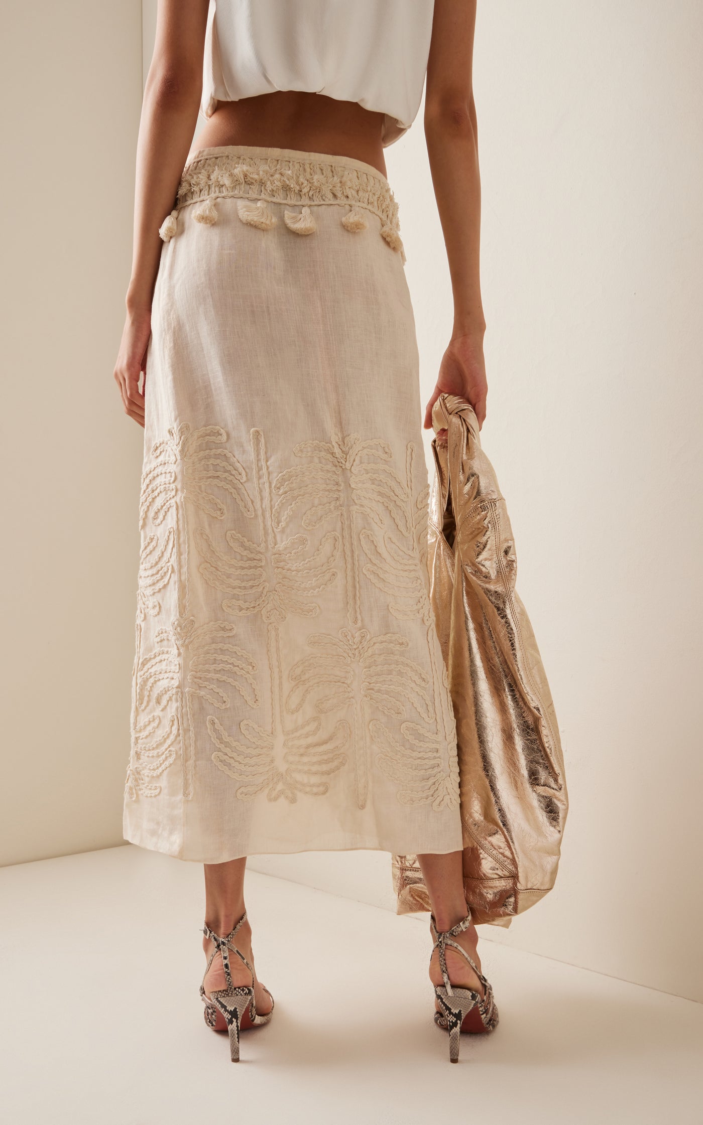 Tansania Sun Embroidered Midi Wrap Skirt