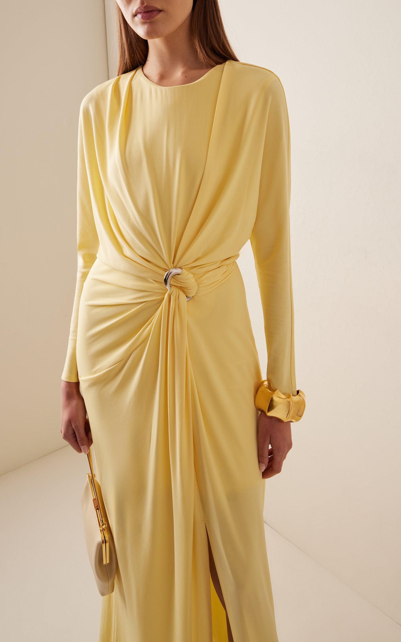 Maise Ring-Detailed Crepe Maxi Dress