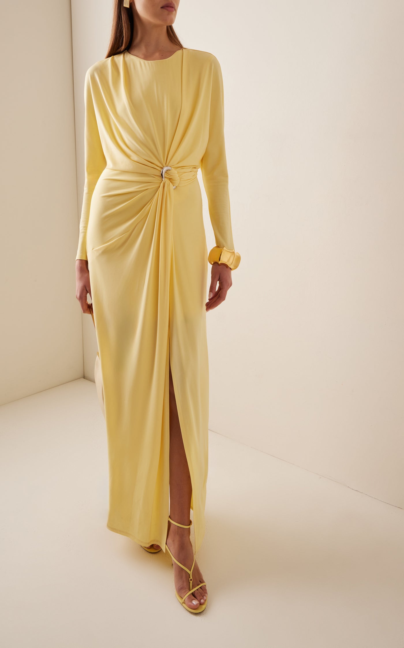 Maise Ring-Detailed Crepe Maxi Dress