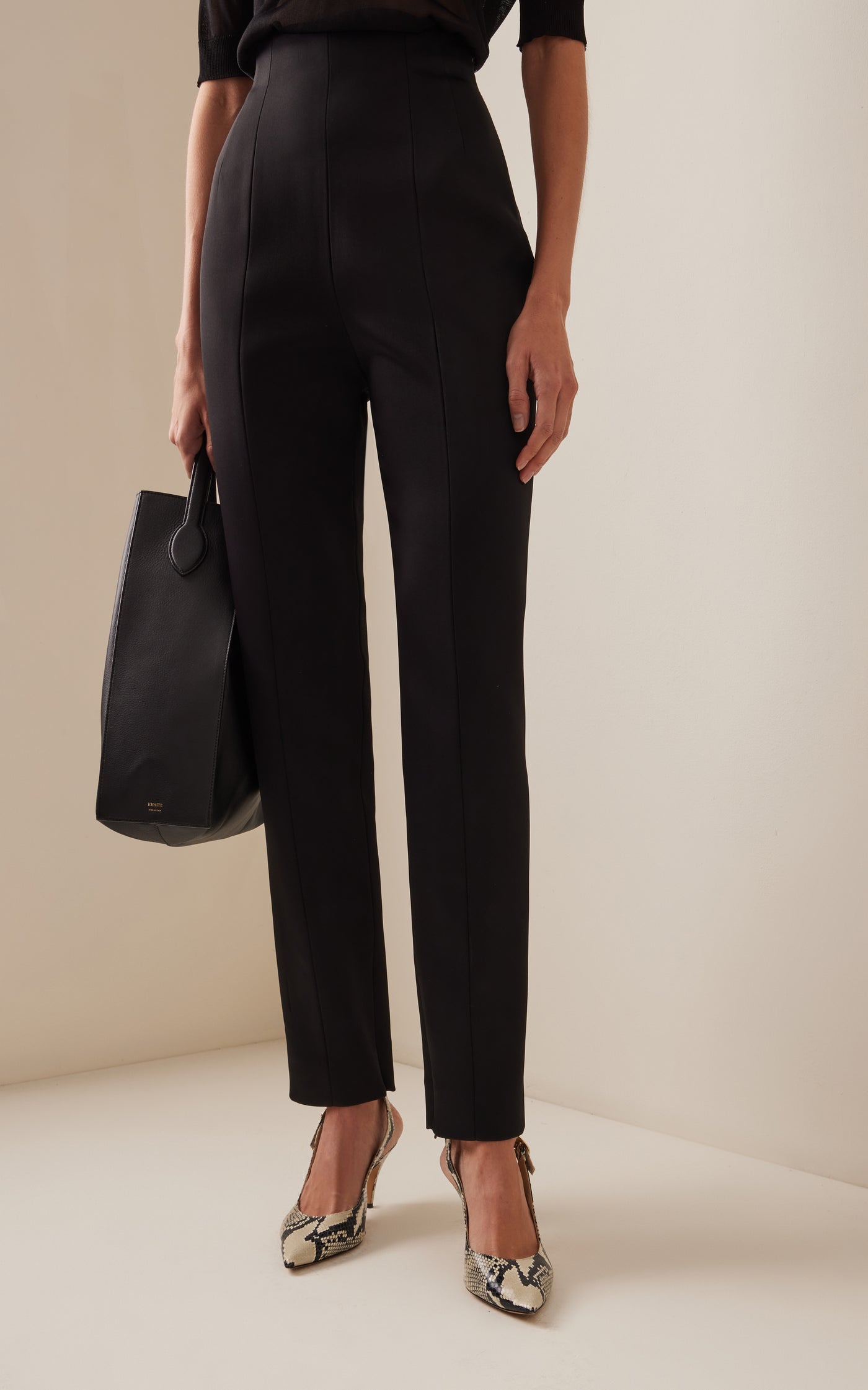Lenn High-Rise Satin-Crepe Pants