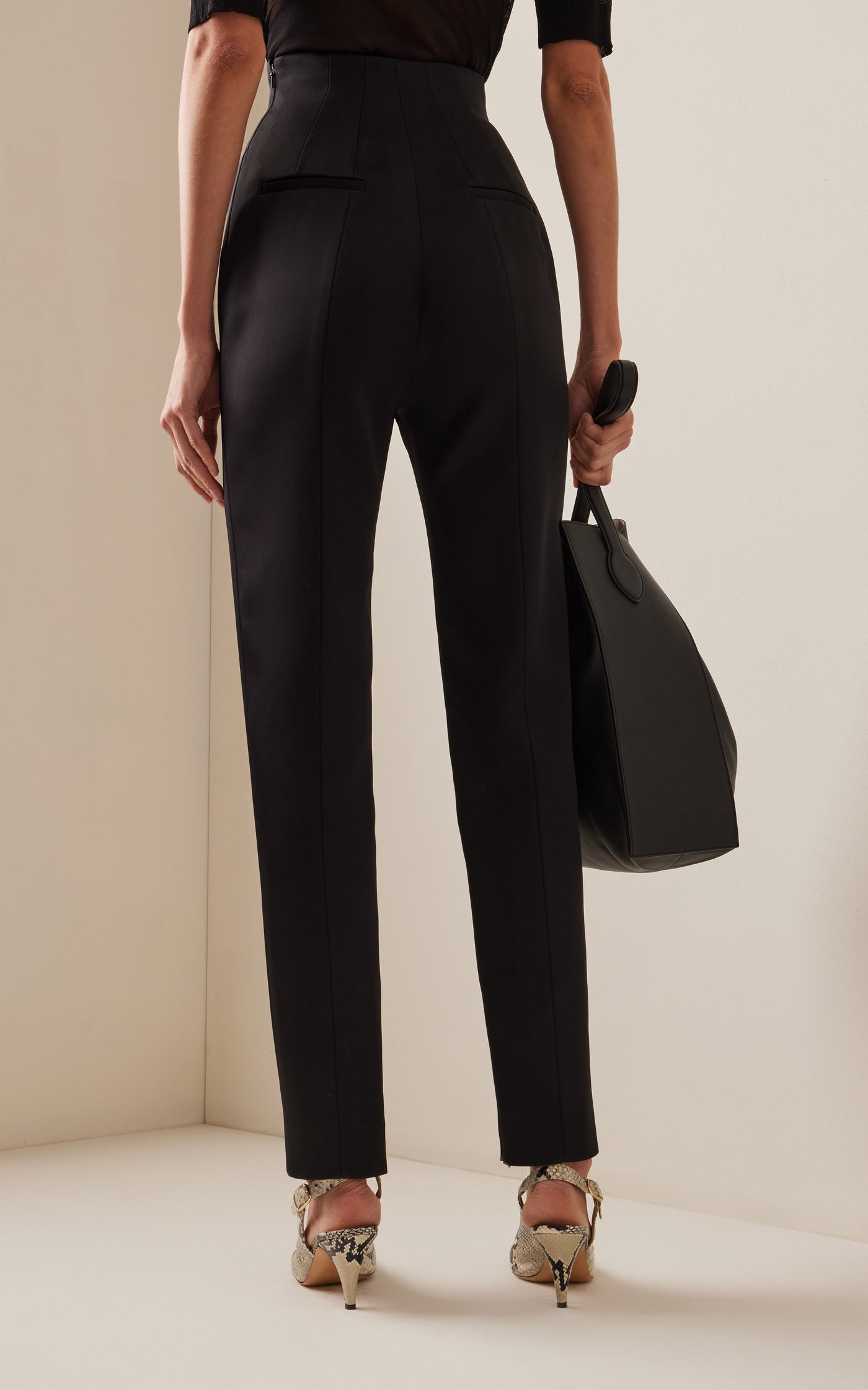 Lenn High-Rise Satin-Crepe Pants