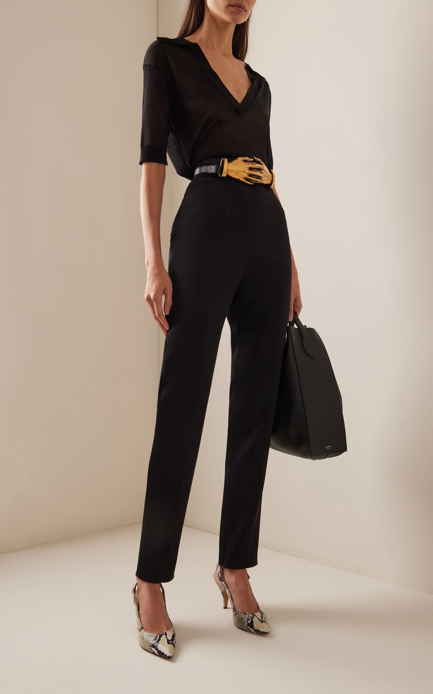 Lenn High-Rise Satin-Crepe Pants