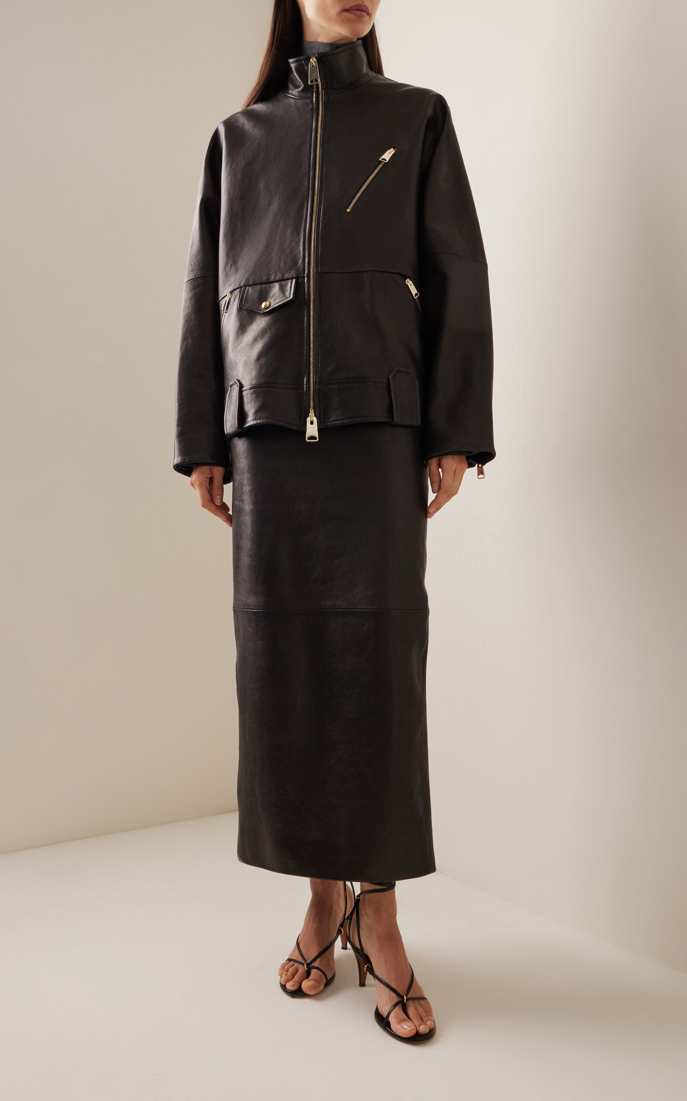 Shallin Oversized Leather Jacket