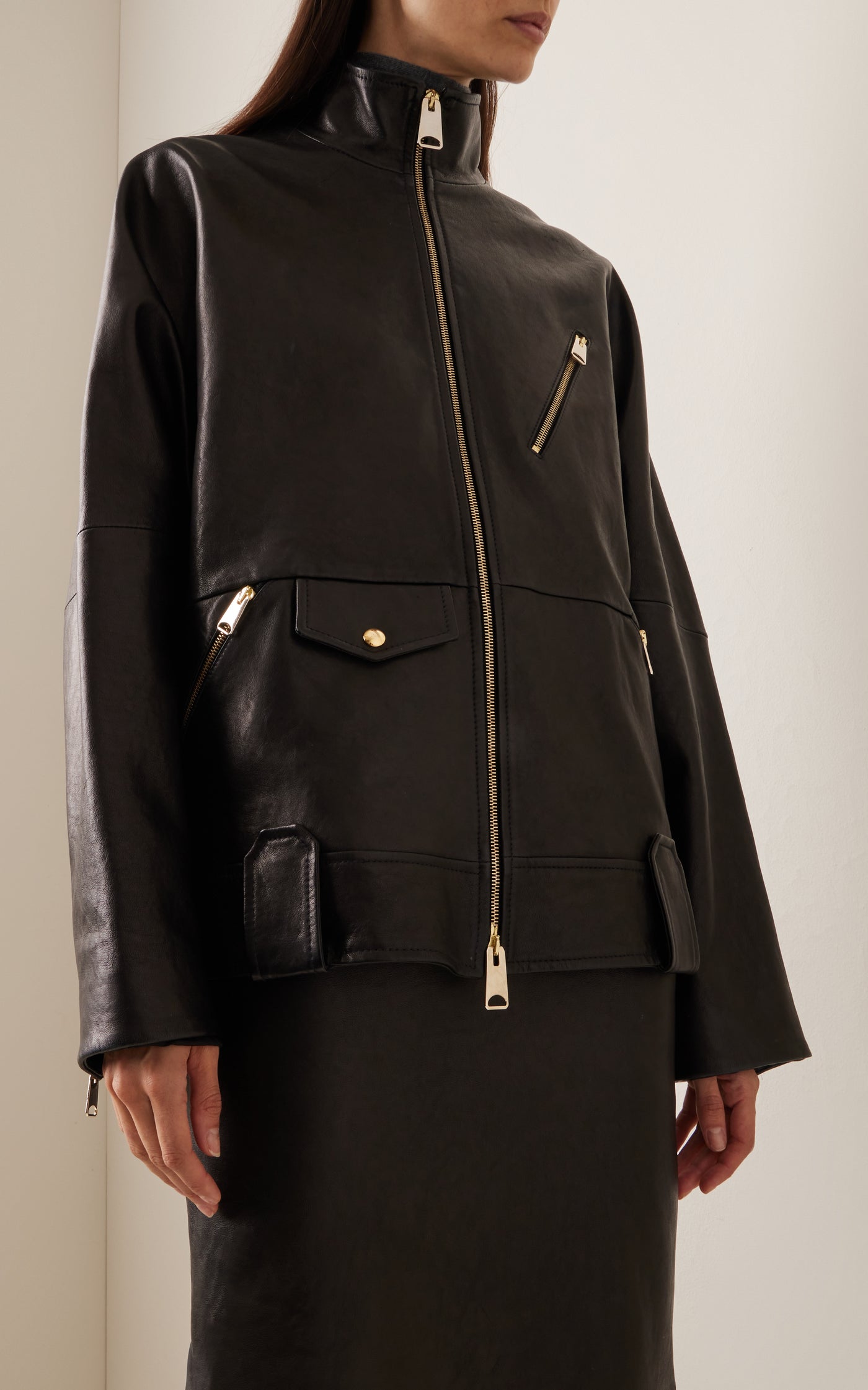 Shallin Oversized Leather Jacket