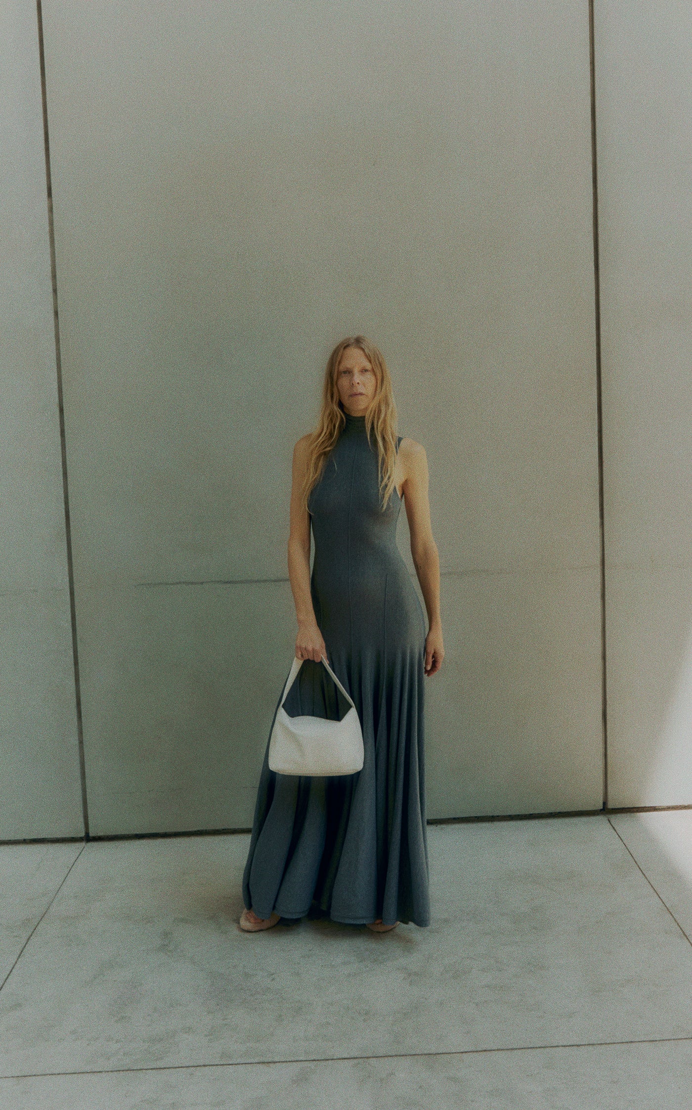 Romee Open-Back Wool Maxi Dress