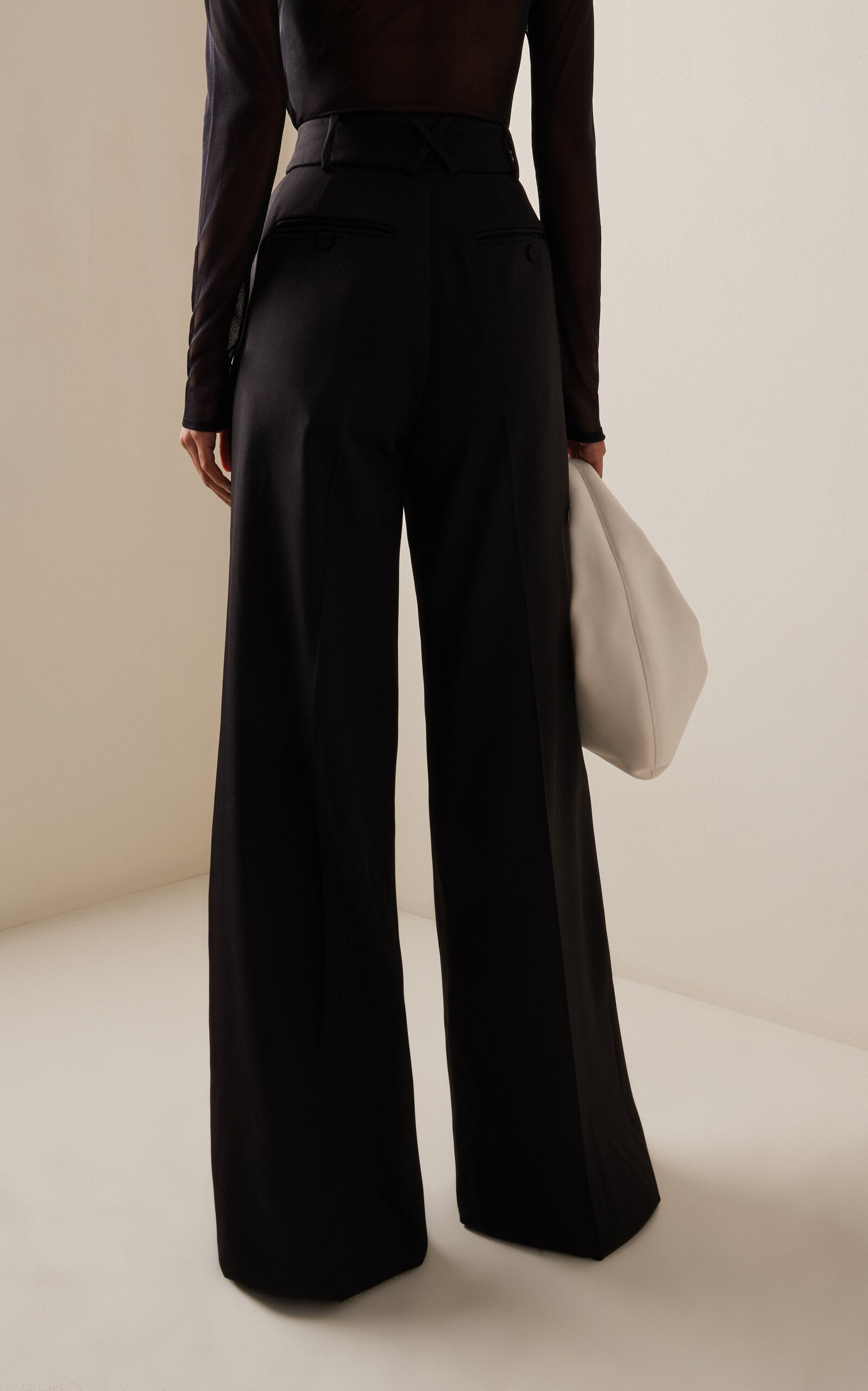 Exclusive Stretch-Wool Pants - black