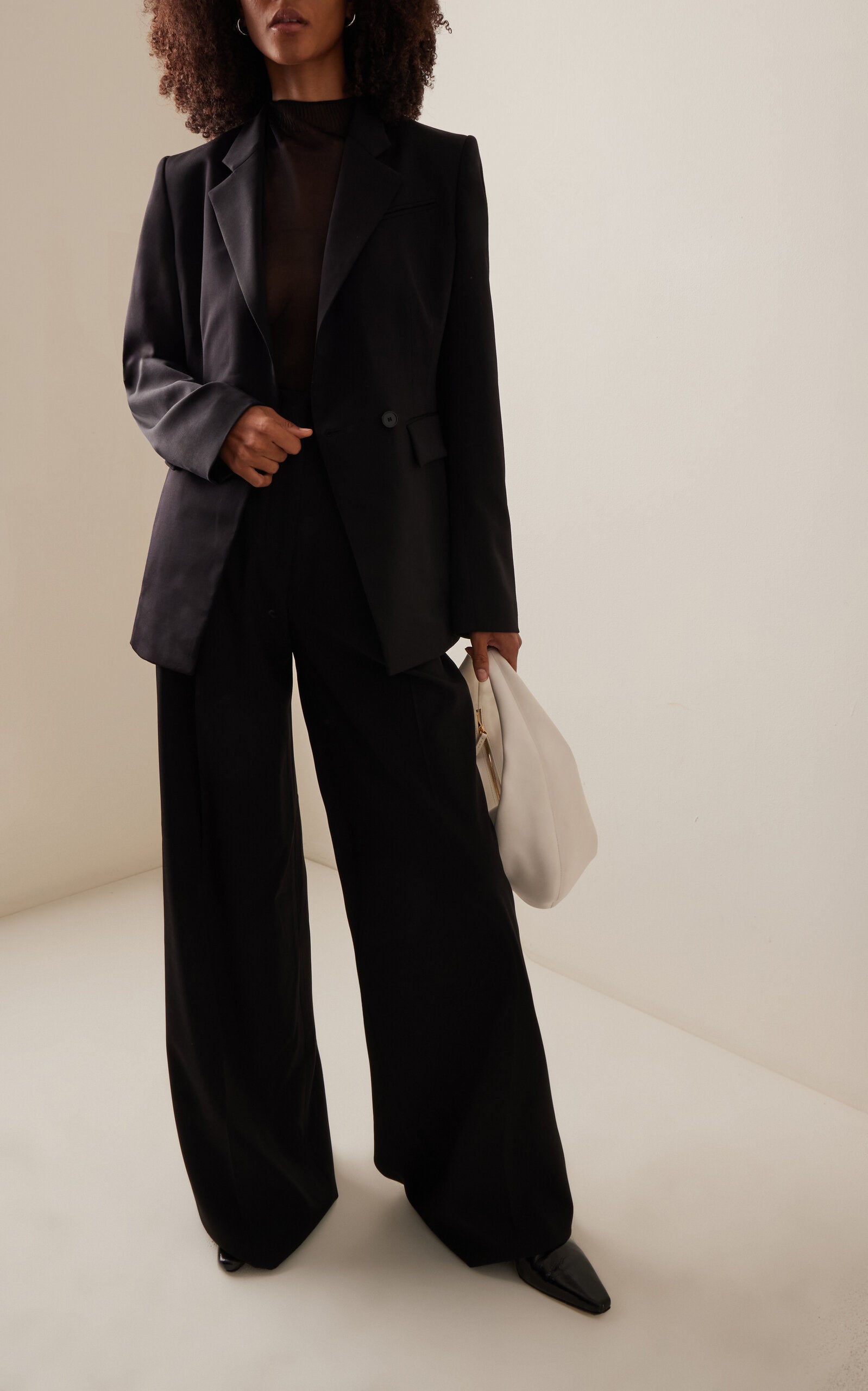Exclusive Stretch-Wool Pants - black