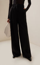 Exclusive Stretch-Wool Pants - black