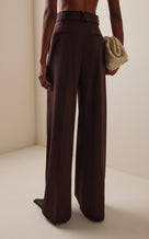 Exclusive Stretch-Wool Pants - brown