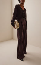 Exclusive Stretch-Wool Pants - brown