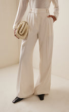Exclusive Stretch-Wool Pants - off-white