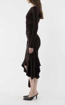 Draped Jersey Top Exclusive - brown