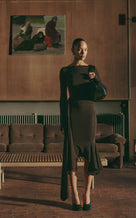 Draped Jersey Top Exclusive - brown