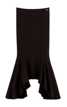 Ruffled Jersey Midi Skirt Exclusive - brown