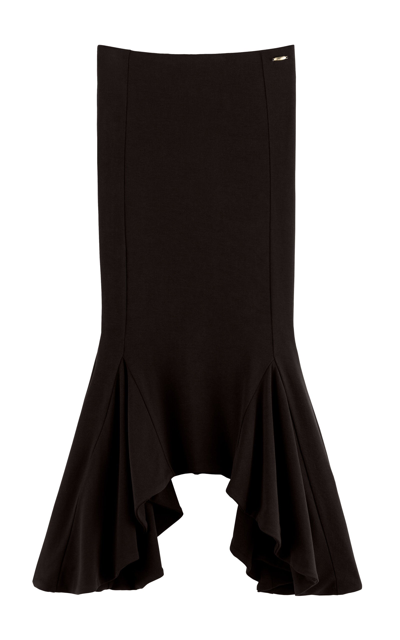 Ruffled Jersey Midi Skirt Exclusive - brown
