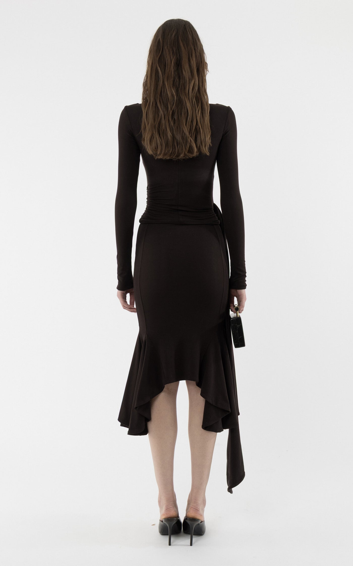 Ruffled Jersey Midi Skirt Exclusive