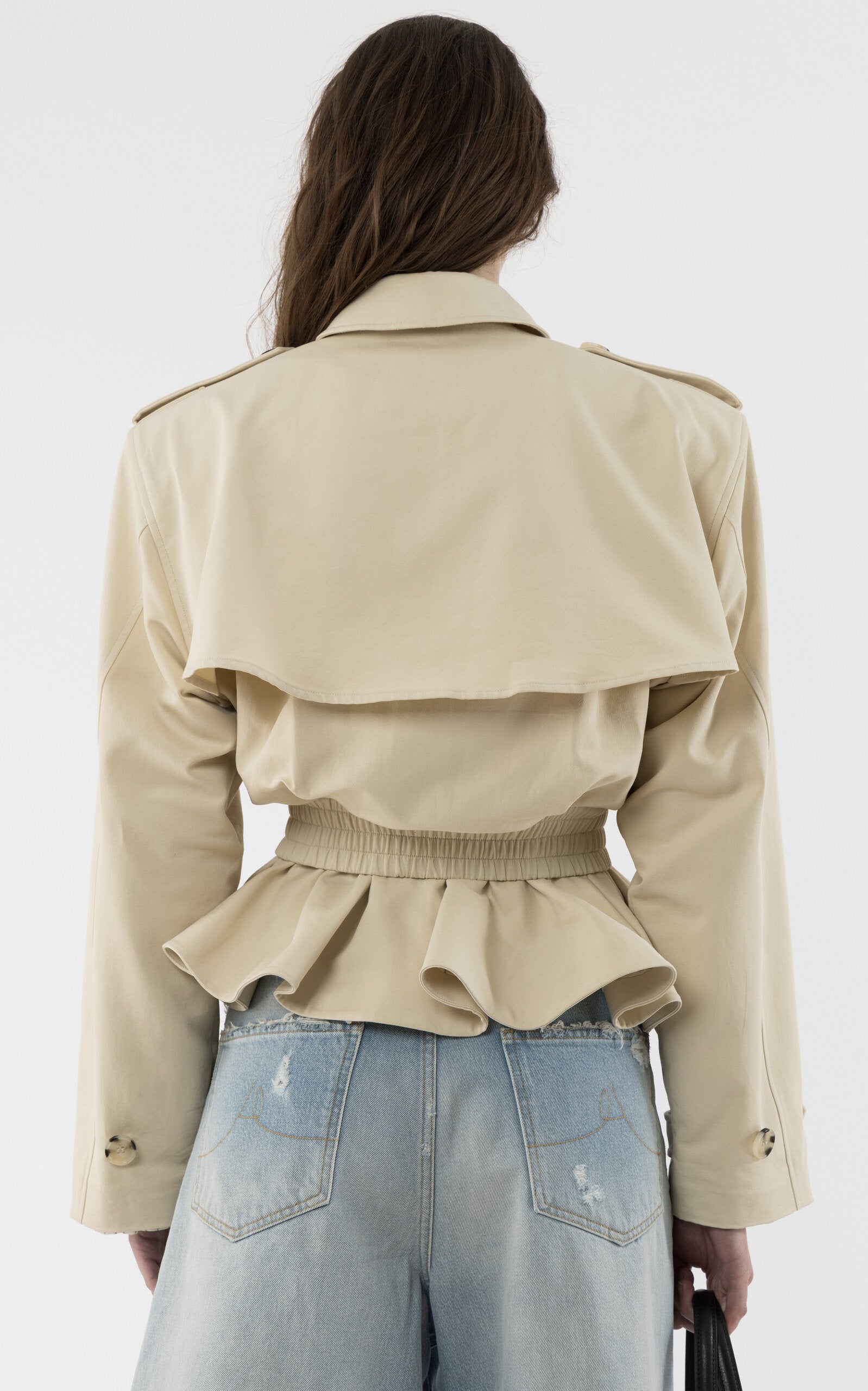 Cropped Boxy Cotton Jacket Exclusive - neutral