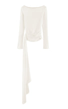 Draped Jersey Top Exclusive - off-white